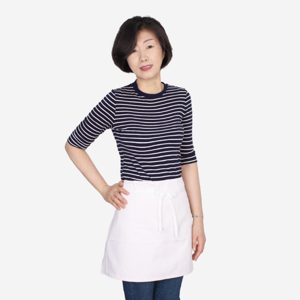 백색 미니 양면 앞치마